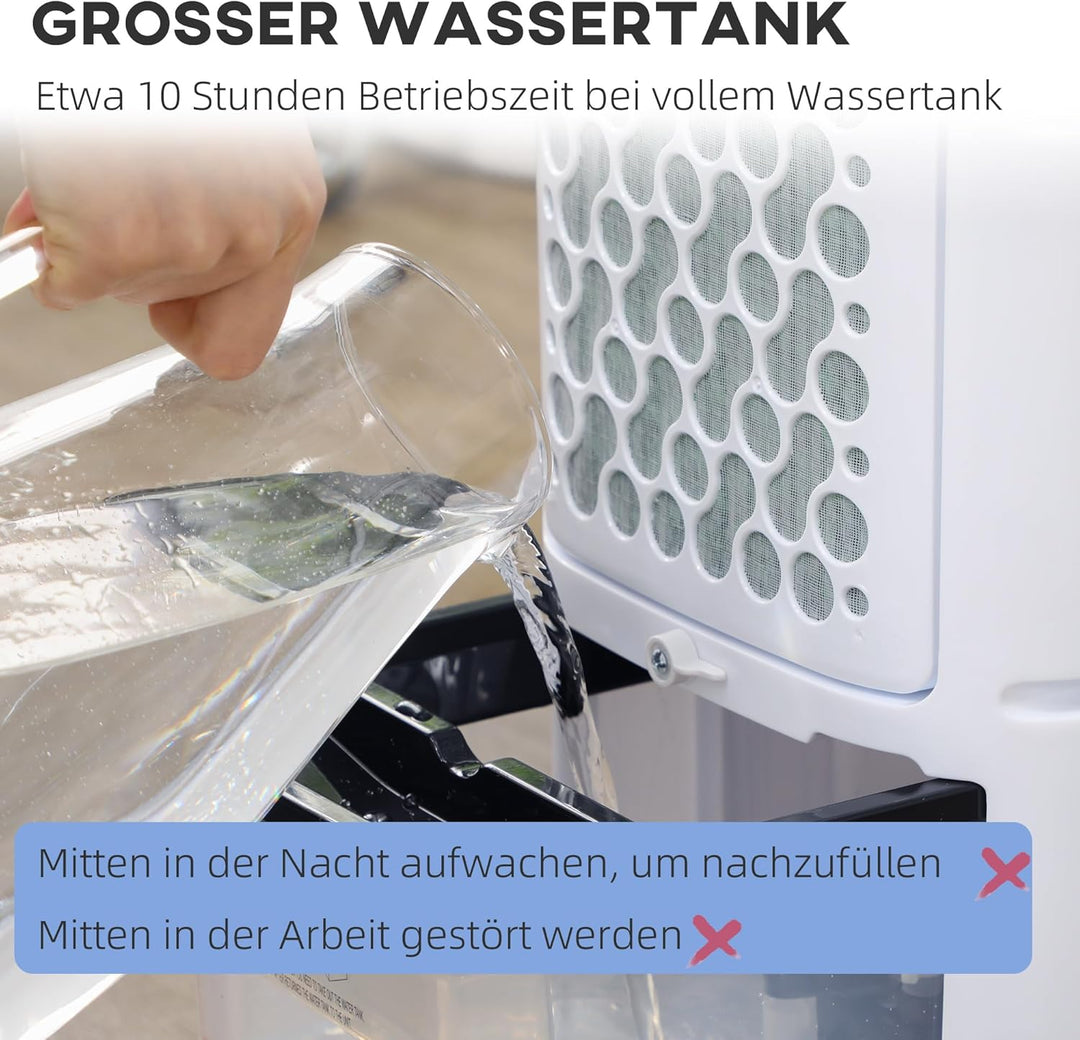 HOMCOM 3 in 1 Mobile Luftkühler mit Wasserkühlung und Luftbefeuchtung 3,5L Wassertank 60°oszillieren