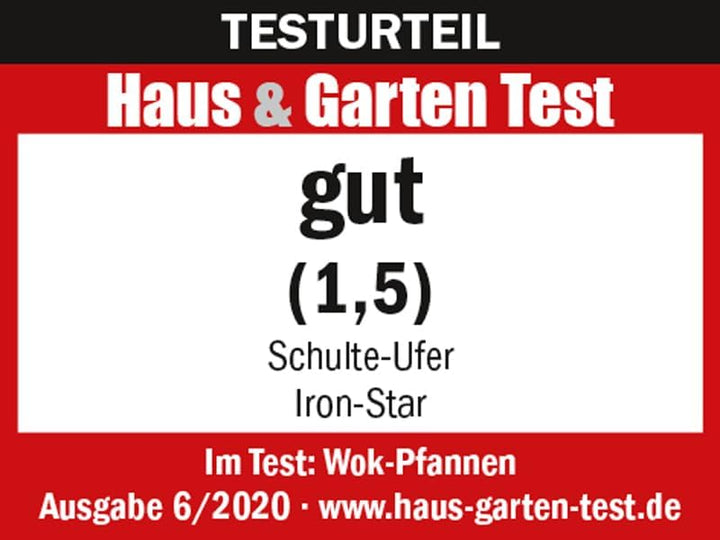 Schulte-Ufer 1460-28 i Wokpfanne Iron-Star | Eisenpfanne | unbeschichtet | 28 cm | ca. 3,30 l, Schwa