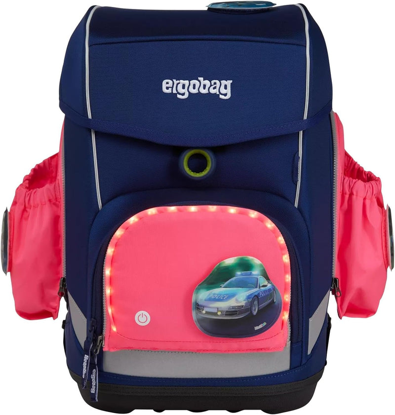 ergobag Fluo LED Seitentaschen Set Geeignet für pack, cubo, cubo light und wide Einheitsgrösse Pink