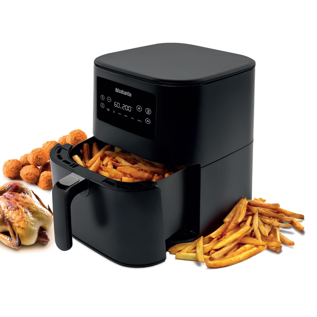 Brabantia Airfryer XXL, 5,7 Liter, 1700 Watt, 80–200°C, für 5 Personen, 6 Kochprogramme, Digitaler T