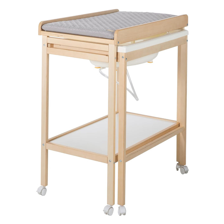 roba Bade Wickel Kombination + Wickelauflage Style grau - Mobiler Wickeltisch mit integrierter Badew