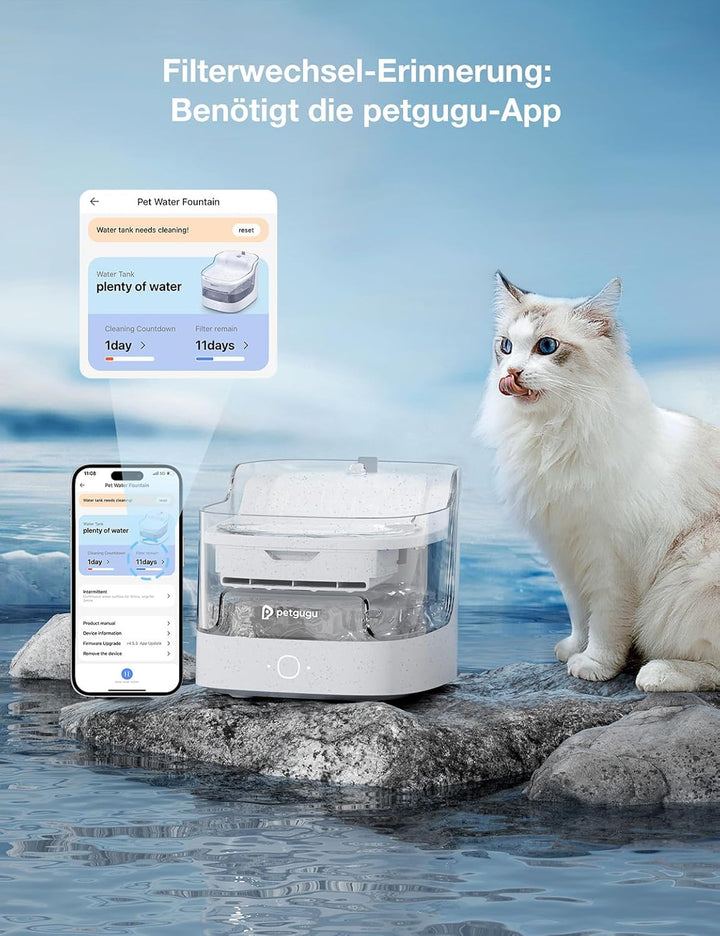 1PCS Katzenbrunnen Filter, 8-Stufiges Filtersystem, Ersatz-Filter für Katzenbrunnen PF1 und PF1L für
