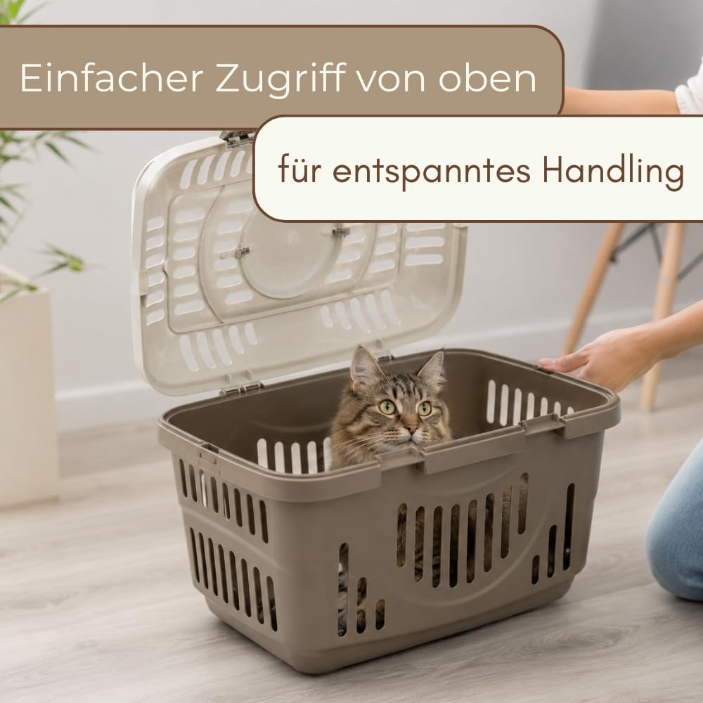 GarPet Transportbox Oben Öffnen Hunde Katzen Kleintier Transport Box Katzenbox Hundebox Open Top Str