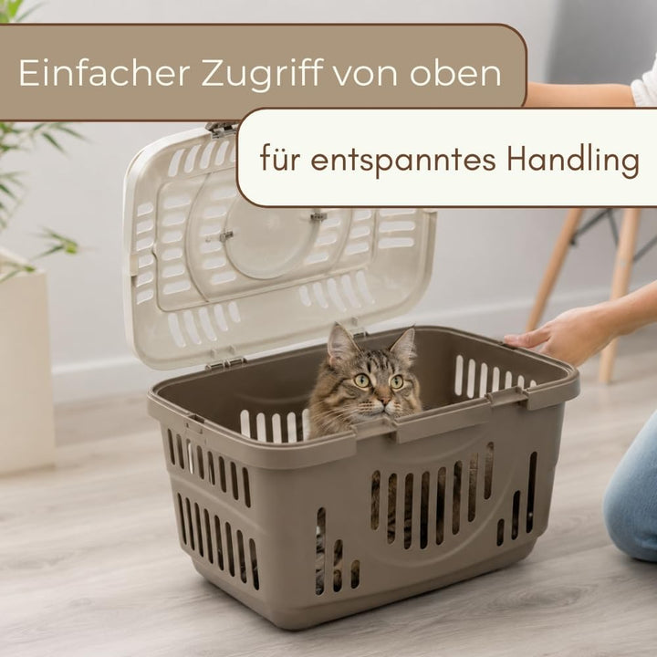 GarPet Transportbox Oben Öffnen Hunde Katzen Kleintier Transport Box Katzenbox Hundebox Open Top Str