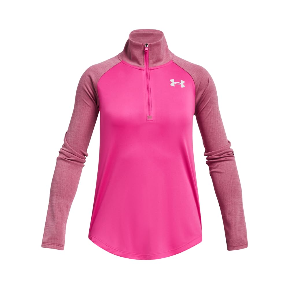 Under Armour Mädchen Tech Graphic Half Zip T-Shirt XL Rebel Pink, XL Rebel Pink