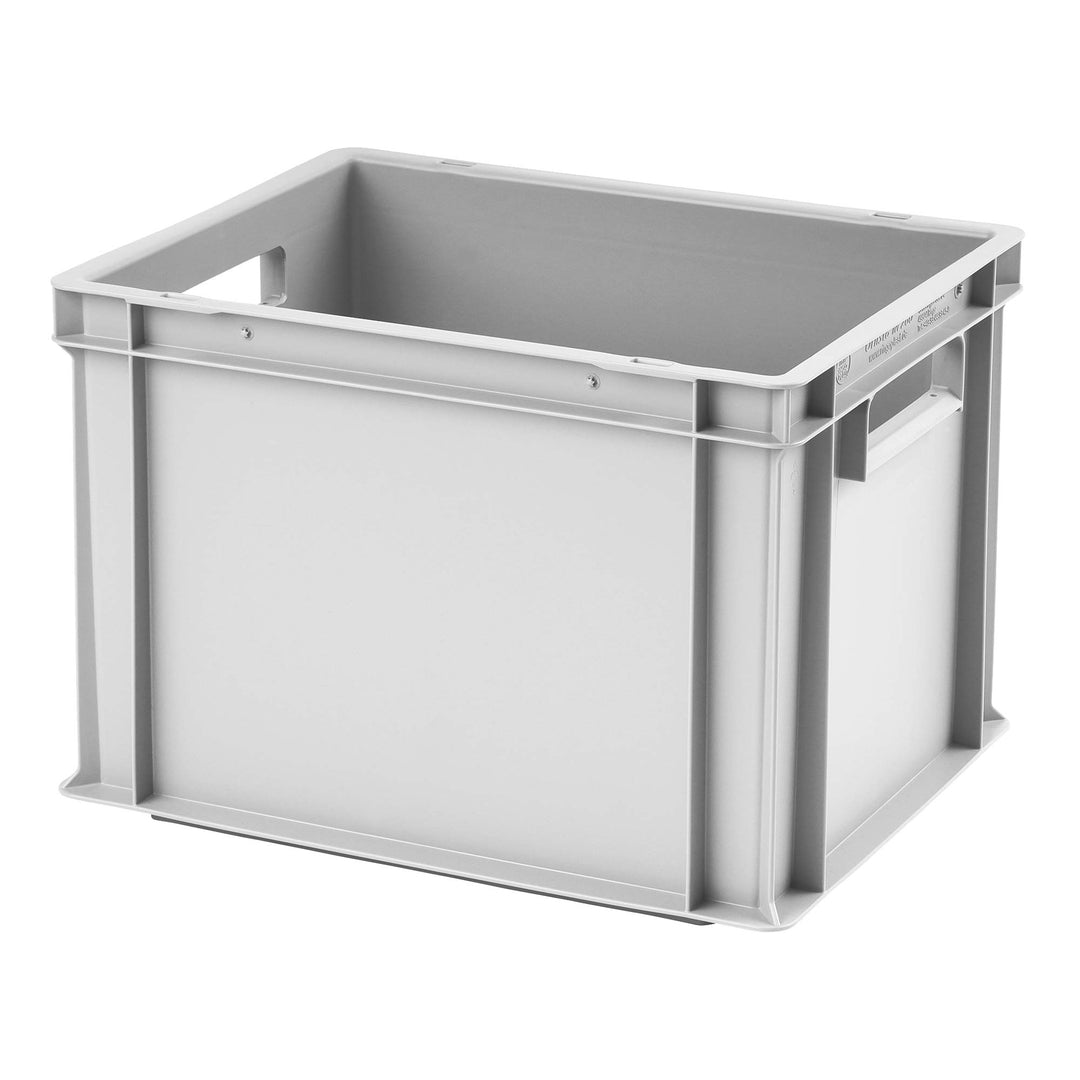 1a-TopStore Euro-Stapelbox EB-428, 400x300x280 mm (LxBxH), verstärkter Rippenboden, grau ähnl. RAL70