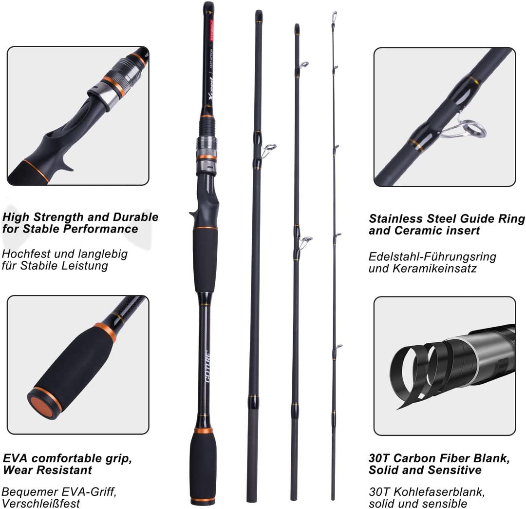 Goture Angelrute,Spinnrute,Spincasting Ruten,teleskoprute,Forellen Angeln rute,Karpfen rute,Baitcast