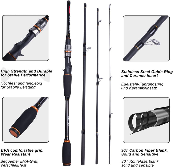 Goture Angelrute,Spinnrute,Spincasting Ruten,teleskoprute,Forellen Angeln rute,Karpfen rute,Baitcast