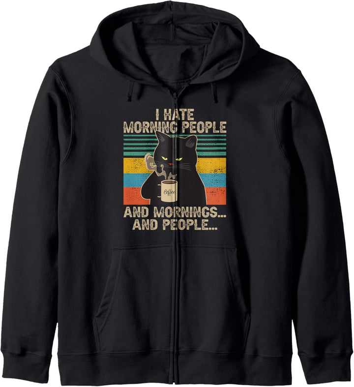 I Hate Morning People And Mornings And People vintage retro Kapuzenjacke