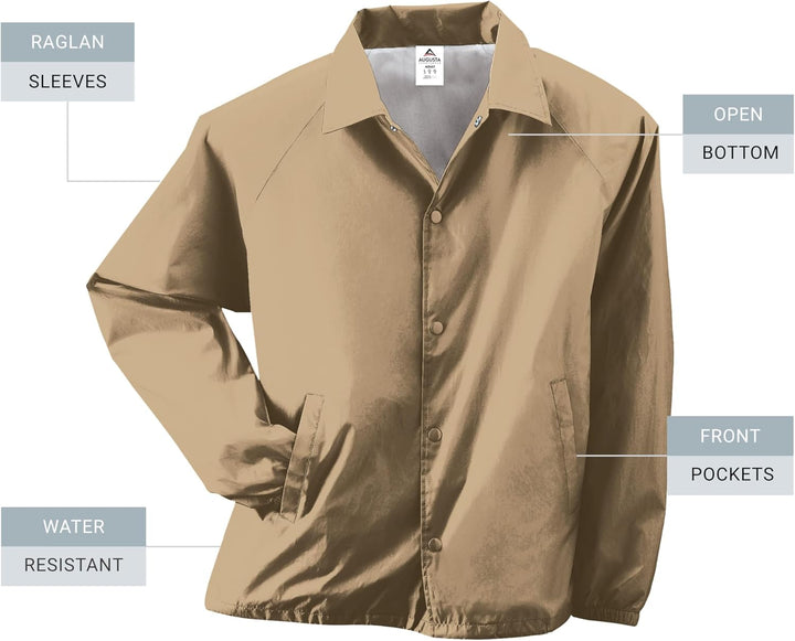 Augusta Sportswear Herren Augusta Nylon Coach's Jacket/Lined Jacke L khaki, L khaki