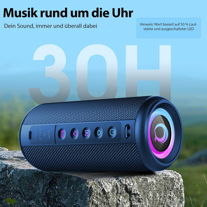 Bluetooth Lautsprecher, 2026 Musikbox Bluetooth 5.4 mit RGB Lichter, Tragbarer Lautsprecher Freispre