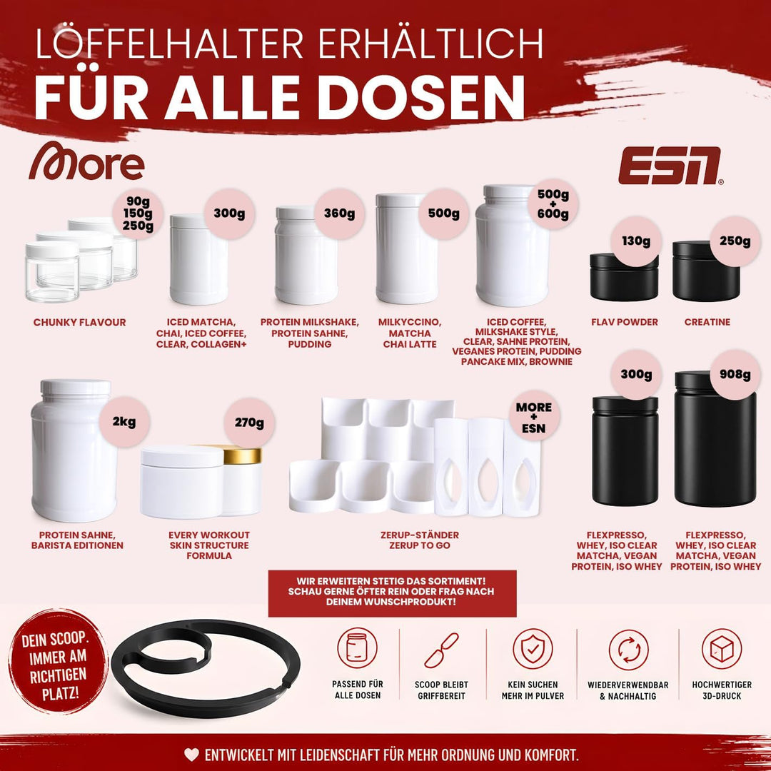 Zerup/Syrup Ständer für More Nutrition/ESN für 6 Flaschen – 3D gedruckter Zerup Halter | Modular erw