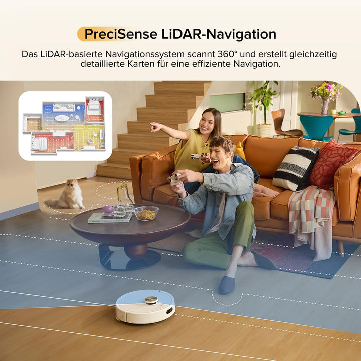 roborock Q7 M5 Saugroboter mit Wischfunktion, 10.000Pa Starker Saugkraft, Dual Anti-Tangle-System, 1