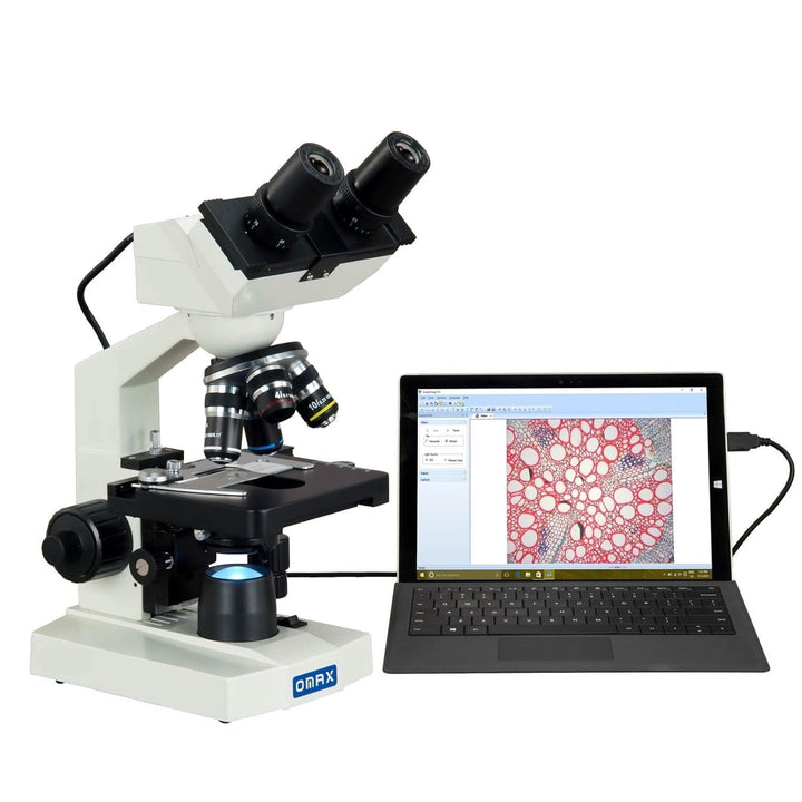 AmScope MD82ES10 OMAX 1.3MP Digitales integriertes Mikroskop mit LED-Beleuchtung, 40X-2000X