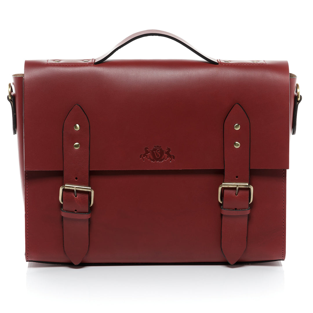 SID &amp; VAIN Aktentasche Boston aus Sattel-Leder I Business-Tasche gross für Herren 15 Zoll Laptop-Fac