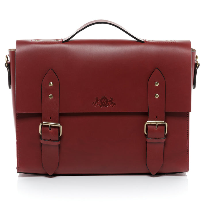SID &amp; VAIN Aktentasche Boston aus Sattel-Leder I Business-Tasche gross für Herren 15 Zoll Laptop-Fac