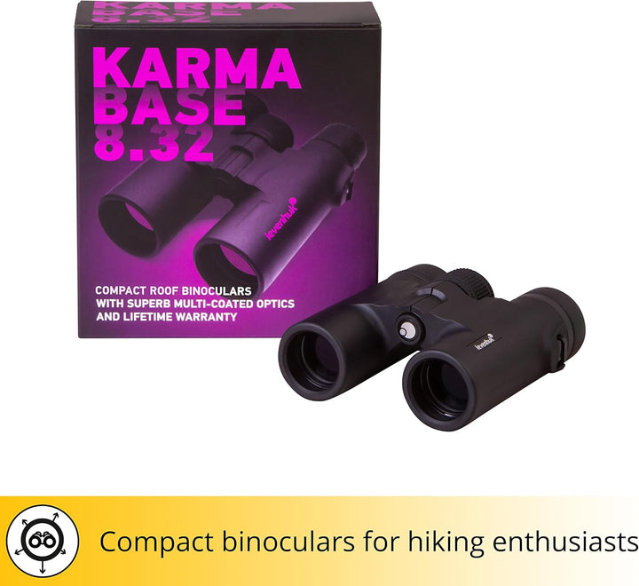 Levenhuk Karma Base 8x32 Kompaktes Reisefernglas mit Nahfokus für Vogelbeobachtung, Wandern und Outd