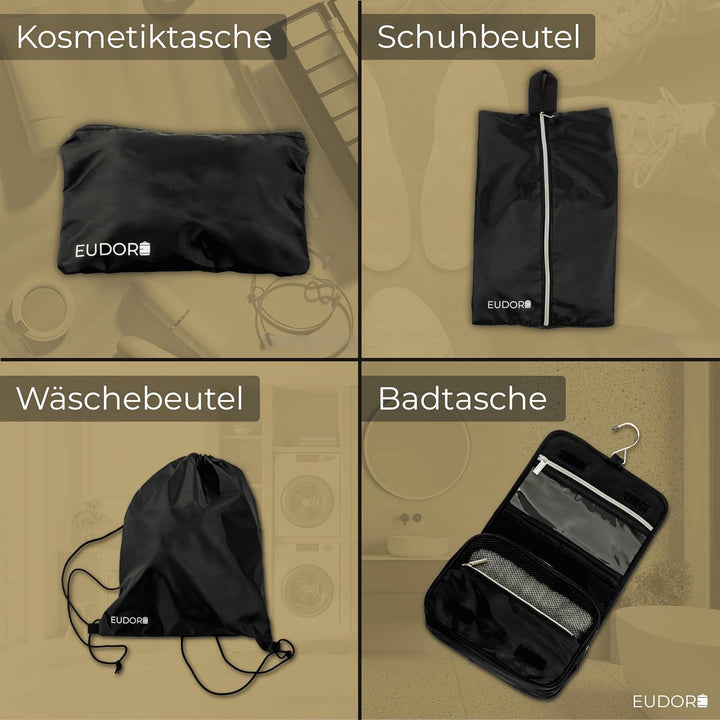 Kompressions Kofferorganizer Set, 8-teilig, platzsparende Packing Cubes mit Sichtfenster, wasserabwe