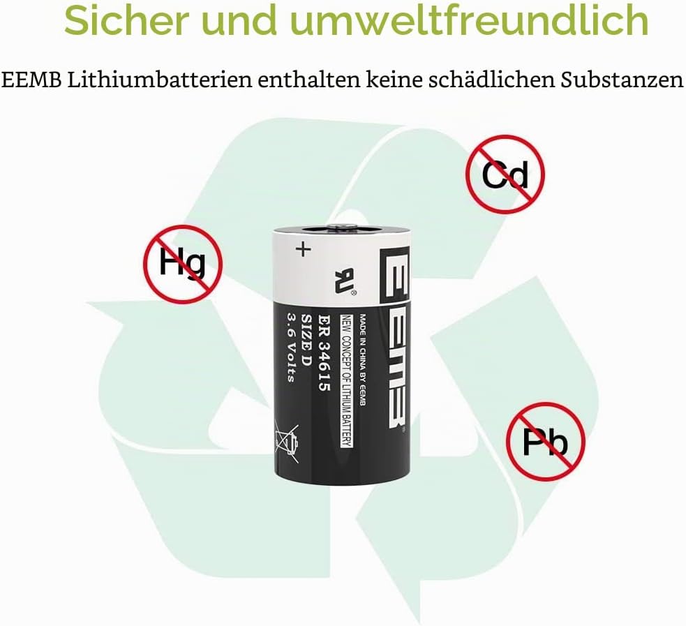 EEMB ER34615 D Cell Akkus 3.6V Lithium Batterie High Capacity Li-SOCL₂ Nicht Wiederaufladbar Batteri