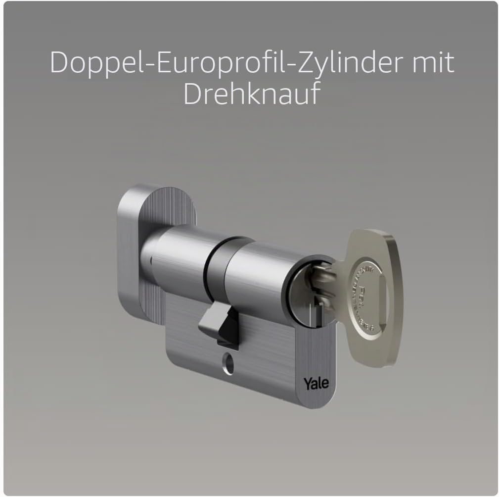 Yale Profilzylinder YC054KD303503N1 Knauf 30/35 mm Nickel satiniert 5-Stift Standard Sicherheit Anti