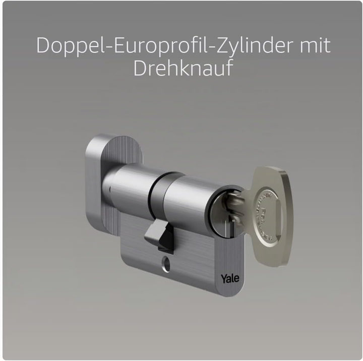 Yale Profilzylinder YC054KD303503N1 Knauf 30/35 mm Nickel satiniert 5-Stift Standard Sicherheit Anti