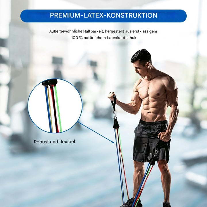 Endless EL1043 Fitness-Toning-Tubes Set aus 5 Trainingsbändern mit verschiedenen Widerstandsstufen f