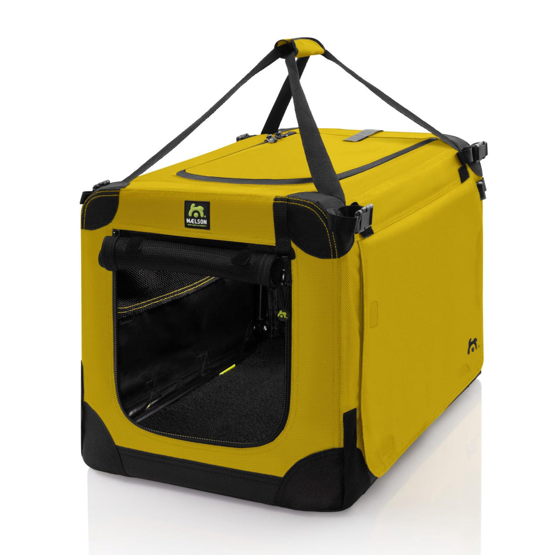 Maelson Soft Kennel Safran Gelb, 72 cm - Faltbare Hunde-Transportbox L 72 x B 51 x H 51 cm Safran Ge