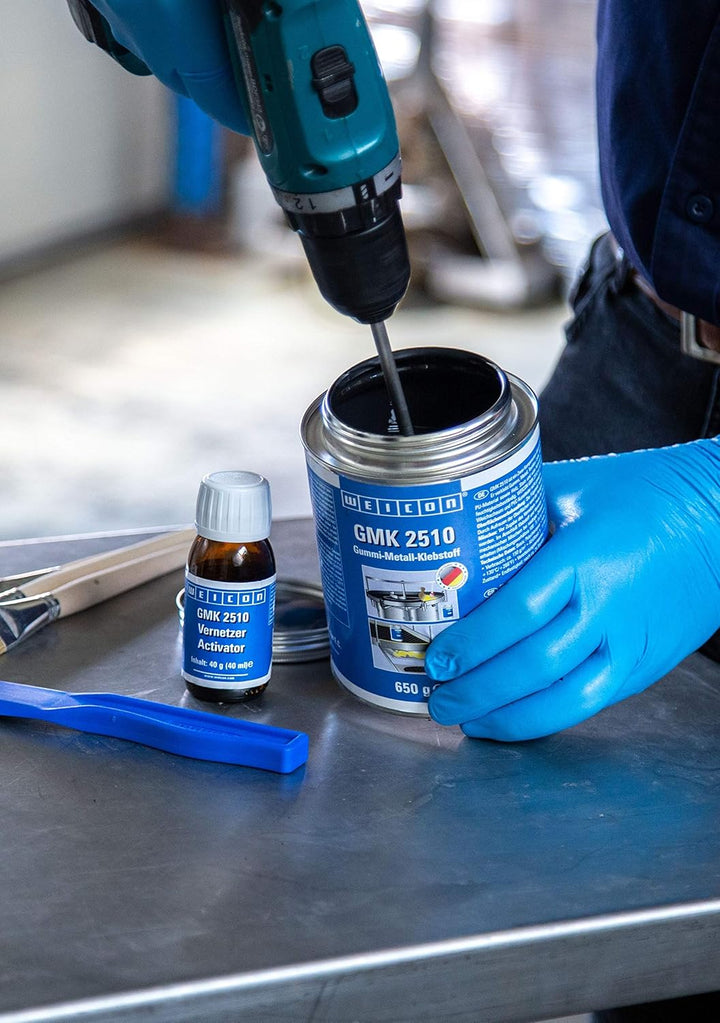WEICON GMK 2510 Kontaktklebstoff 324 g haftstarker 2-Komponenten Kleber schwarz, 324 g