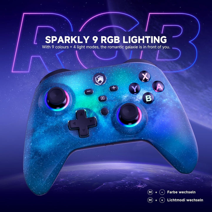 ECHTPower Switch Controller für Switch/Lite/OLED, RGB Switch Pro Controller, Wireless 1000mAh Gamepa