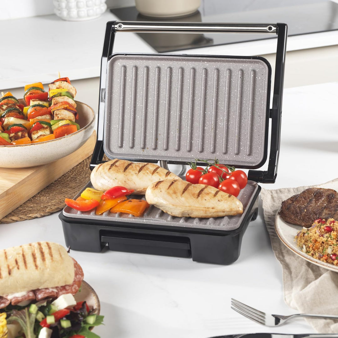 Salter Marblestone Gesundheitsgrill, Panini-Maker mit Antihaftbeschichtung, Kein Öl nötig, Schwimmen