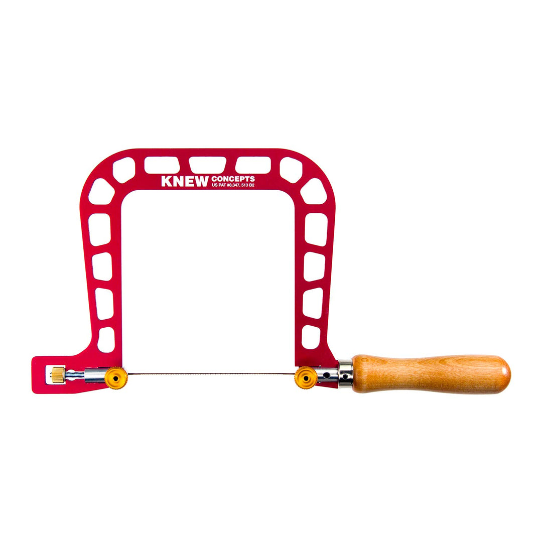 Laubsägebogen mit Blattspannung (125 mm, Bügel rot (ohne Blattschrägstellung))