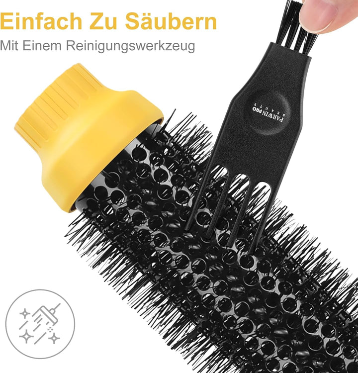 One-Step Warmluftbürste Föhnbürste, PARWIN PRO BEAUTY Rundbürstenföhn, 4 in 1 Rund Haartrockner lock