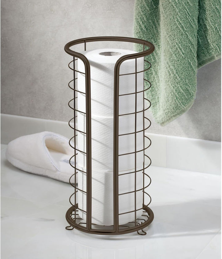 Freistehender Toilettenpapierrollenhalter zur Aufbewahrung im Badezimmer Bronze, Bronze