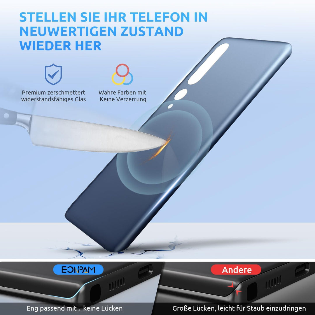 Eonpam Akkudeckel für Xiaomi Mi 10 Pro Rückseite Glas Original Backcover Back Glas Ersatz mit Repara
