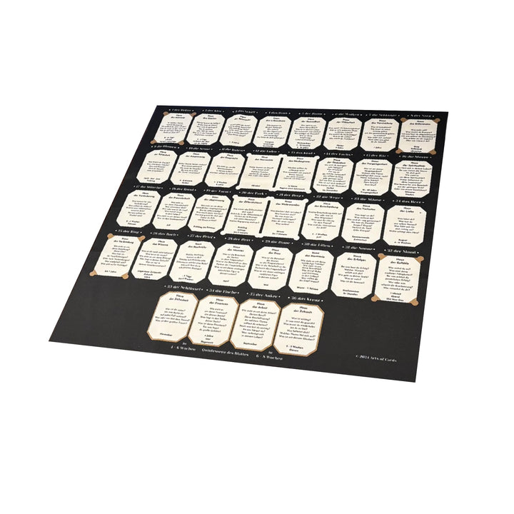 Lenormand Häusertafel Grand Tableau Legetuch für grosse Karten 70x70 cm Lernhilfe Lenormand Legescha
