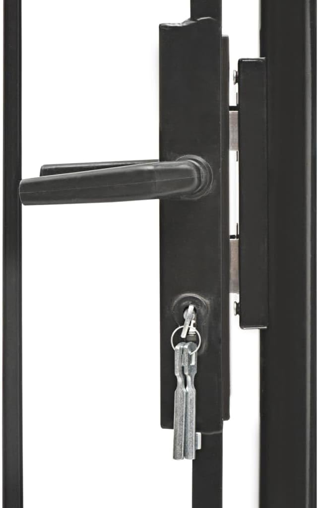 vidaXL Gartentor mit Gewölbter Spitze Metalltor Zauntor Gartentür Zauntür Hoftor Hoftür Tor Pforte G