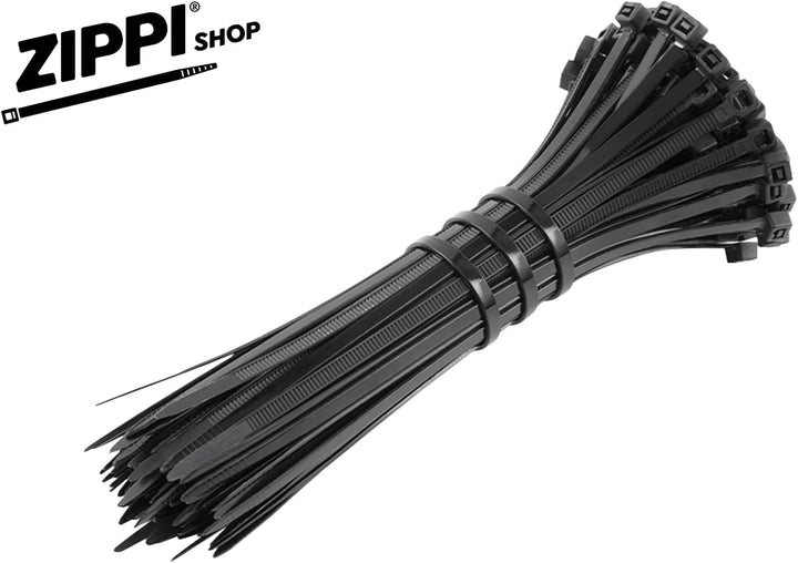 Kabelbinder 200mm Schwarz (1000 Stück) | 200mm x 4,8mm - 25kg Zugkraft | Kabelbinder uv beständig |