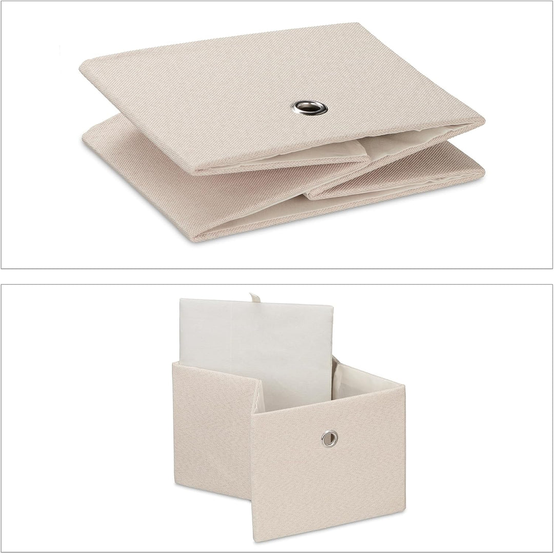 Relaxdays Aufbewahrungsbox, kleine Ordnungsbox aus Stoff, 2er-Set, HBT: 16 x 20,5 x 25 cm, Faltbarer