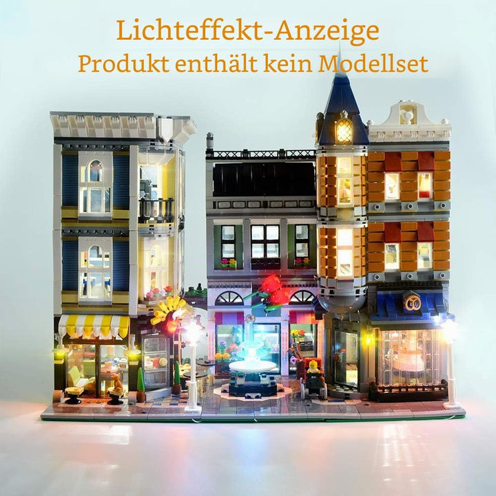 GEAMENT Verbesserte Version LED-Licht-Set für Stadtleben (Creator Expert Assembly Square) - Kompatib