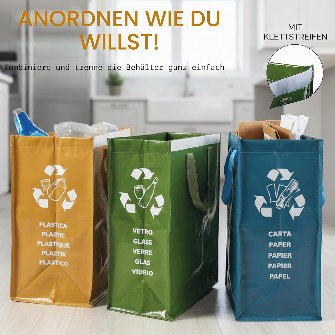 Perfetto 0468D Set mit 3 weichen Behältern für Papier, Glas, Kunststoff 1, 1