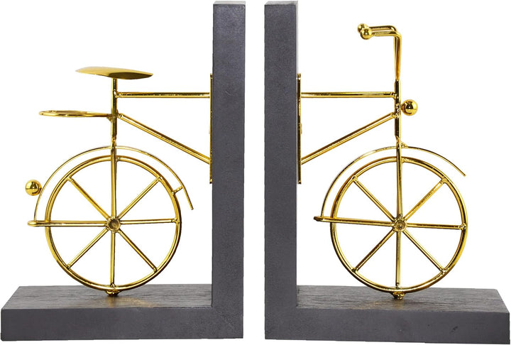 Spiretro Fahrrad-Buchstützen, dekorative Buchstützen mit Rutschfester Rückseite, Holz-Metall-Buchstä