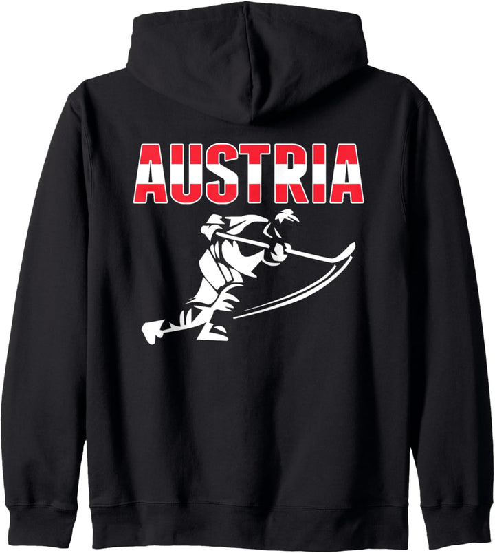 Österreich Eishockey Fans Trikot Österreich Flagge Hockeyschläger Kapuzenjacke