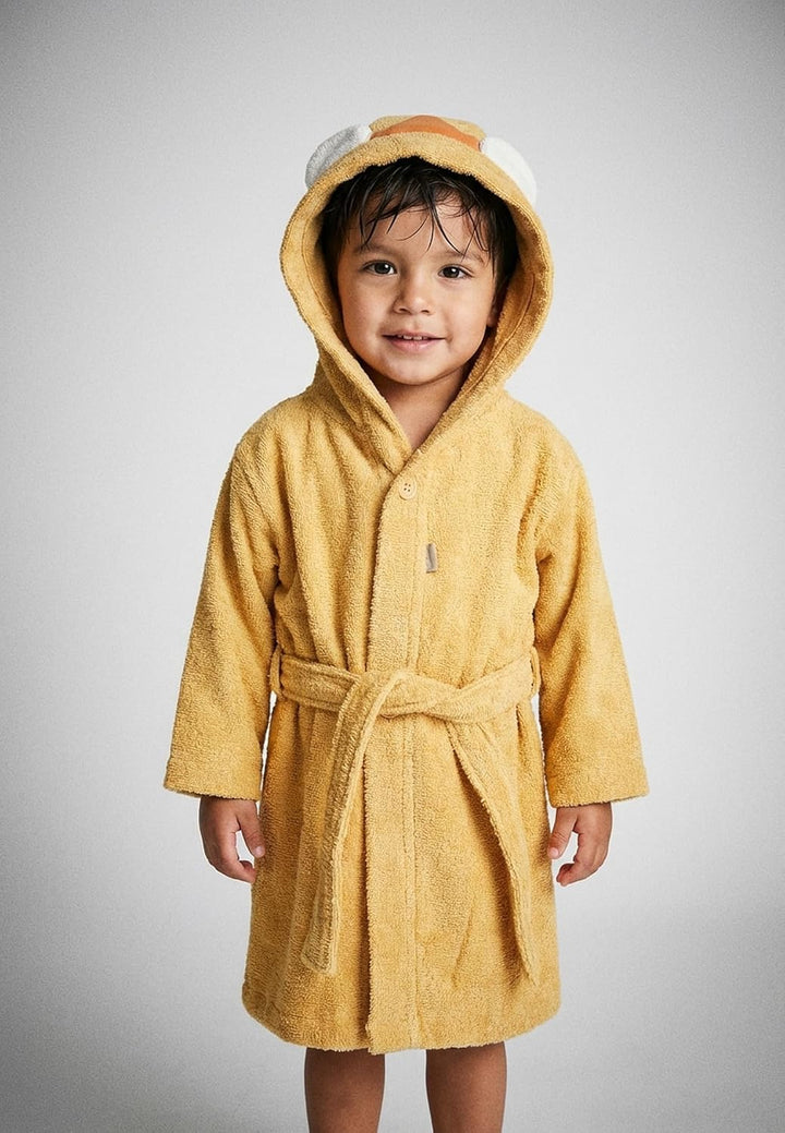 Sterntaler Unisex Kinder Bademantel Löwe Leo Baby- und Kinder Bademantel (1er Pack) 104 ocker, 104 o