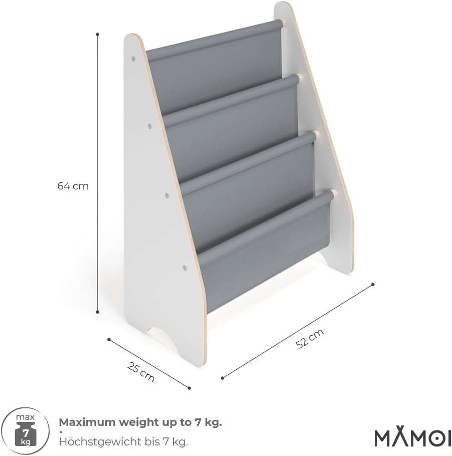 MAMOI® Bücherregal für Kinder, Bücherkiste für kinderzimmer, Book Shelf, Buchregal, Wandregal kinder
