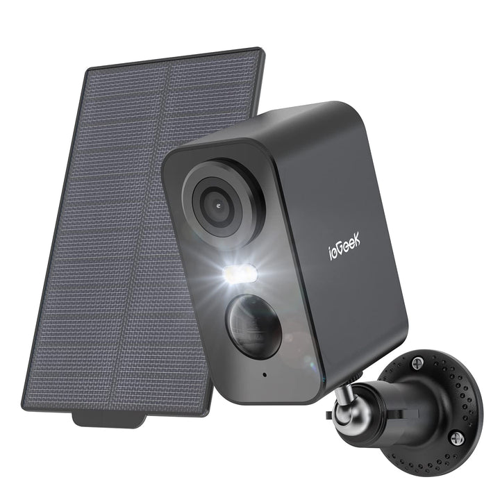 ieGeek 2K Überwachungskamera Aussen Akku Solar, 5200mAh Akku Kamera Überwachung Aussen WLAN, PIR-Bew