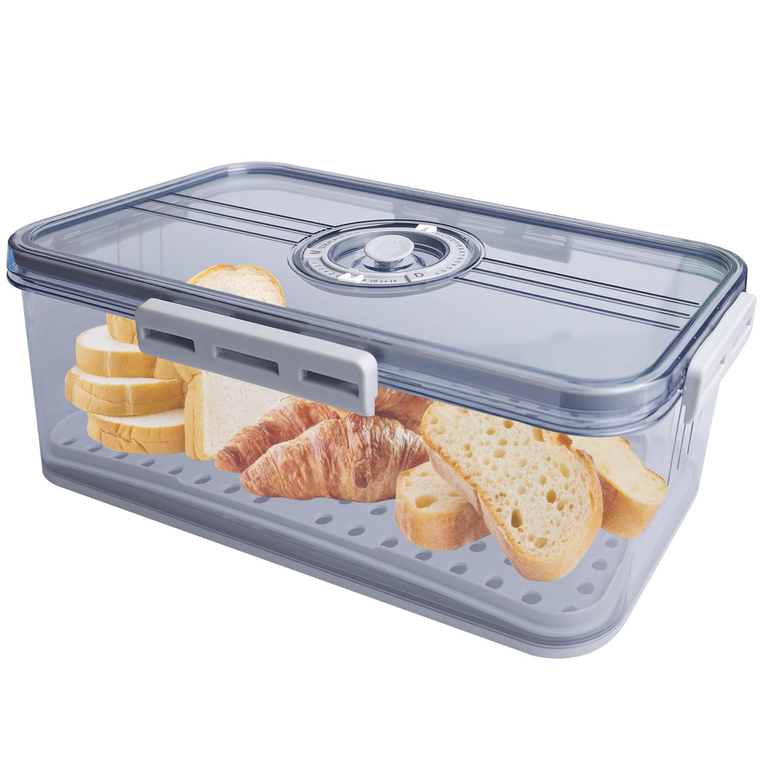 BAIFULAI Brotkasten Brotbox, Brot Aufbewahrungsbox, lebensmittelechtes PET-Material, Timing, Rutschf