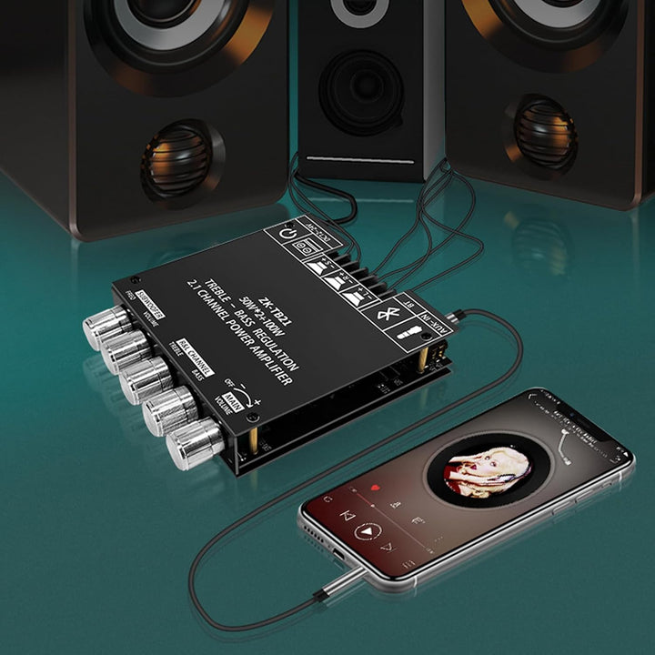Bluetooth Verstärker Modul Hifi Stereo, ZK-TB21 TPA3116D2 Bluetooth 5.0 Subwoofer Verstärkerplatine