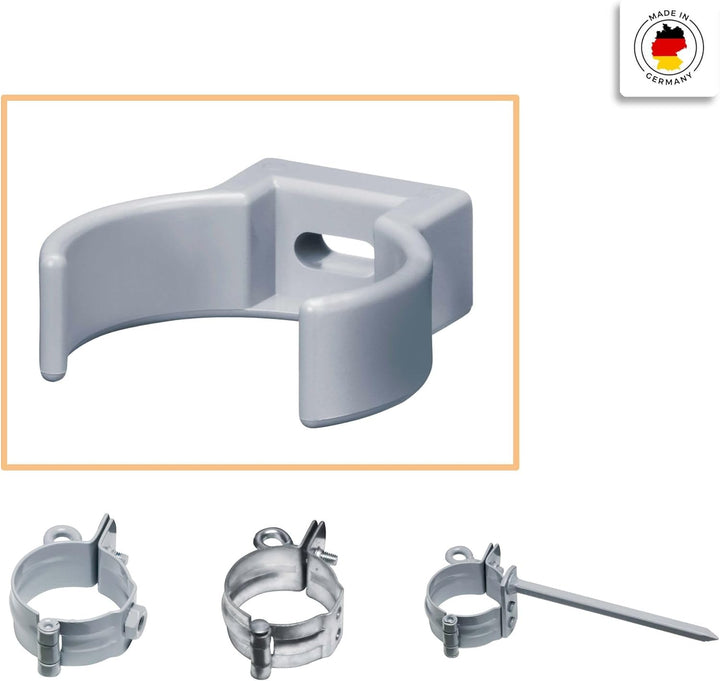 INEFA Rohrschelle Clip, PVC-U DN 50, 25 Stück Grau Fallrohrschelle, Dachrinnenzubehör, einfache Mont