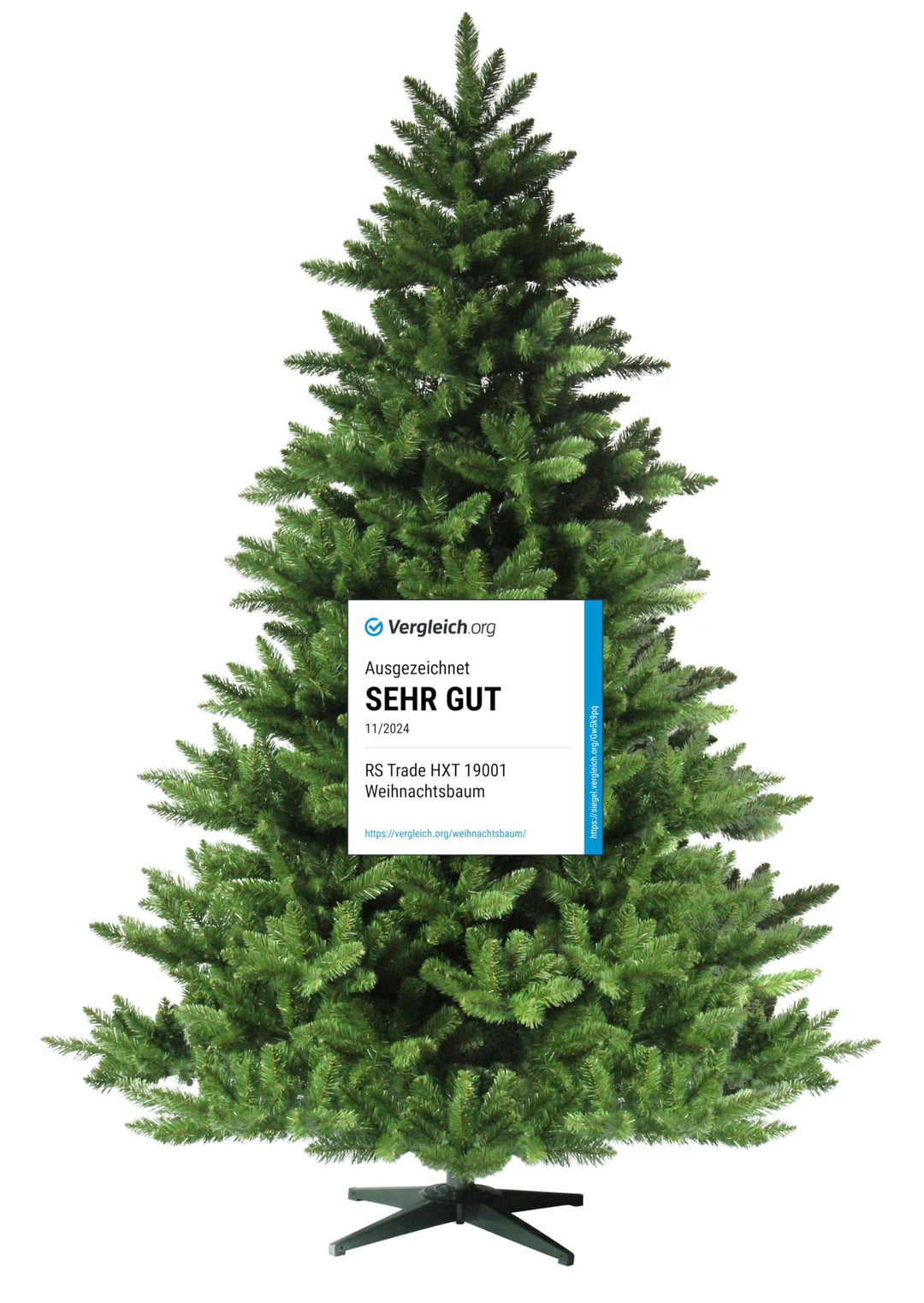 RS Trade HXT 19001 künstlicher Weihnachtsbaum 210 cm (Ø ca. 146 cm ) mit 1910 Spitzen und Schnellauf