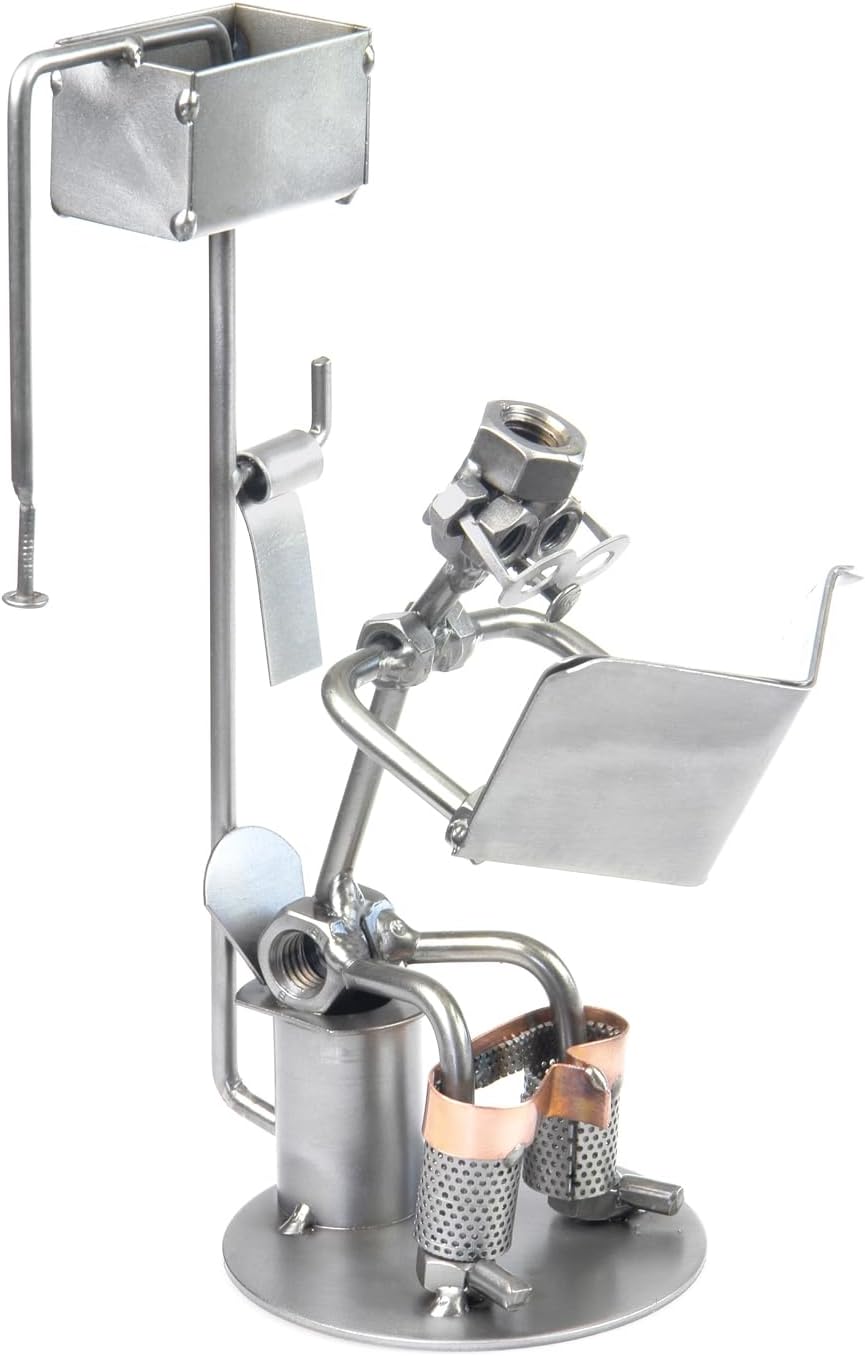 metalman24 Schraubenmännchen KLOMANN MIT Zeitung handgefertigte ausgefallene Geschenkidee